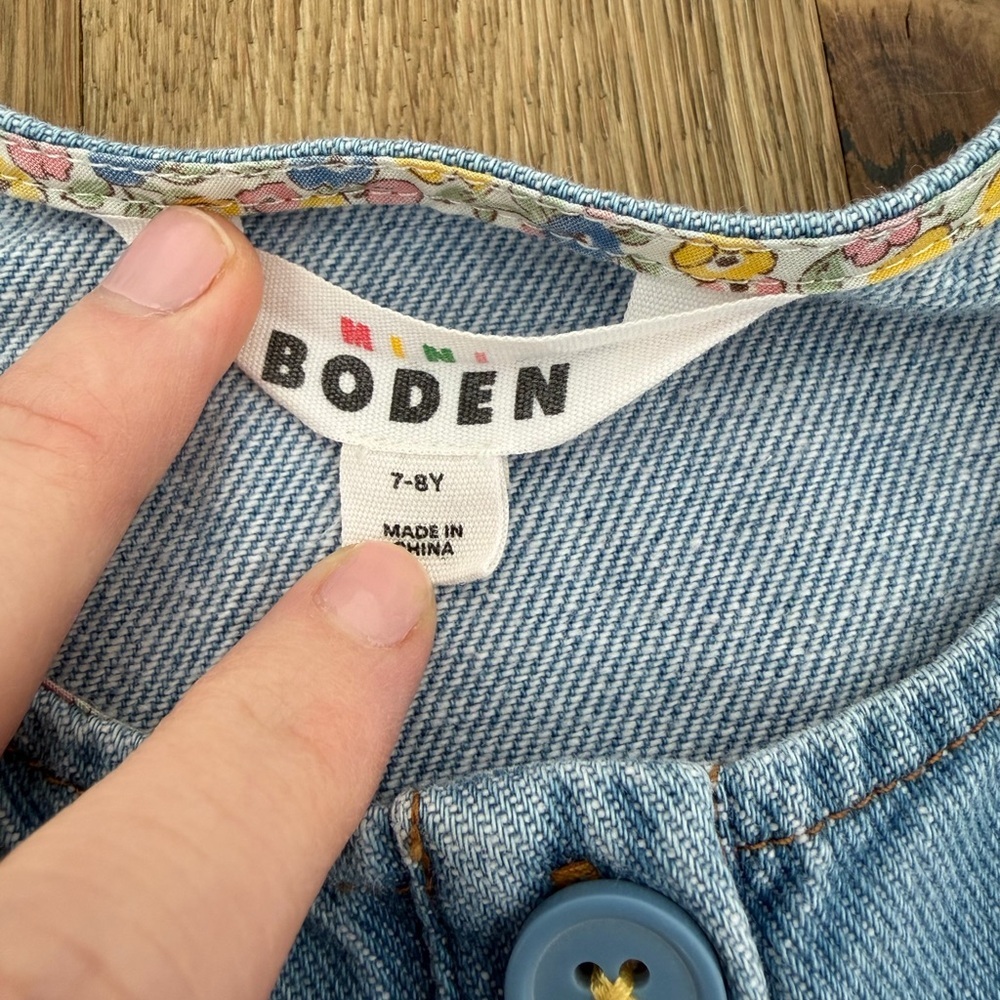 Mini Boden Pinny Nonstretch Denim Shirtdress, Size 7-8Y - Picture 3 of 7